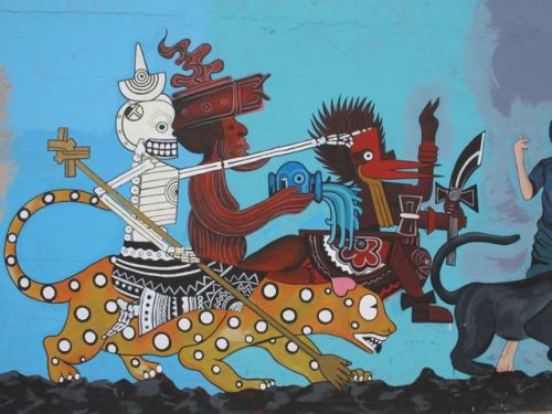 Part of a mural on Niños Heroes in Oaxaca city.