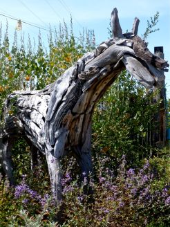 Scrap wood horse sculpture